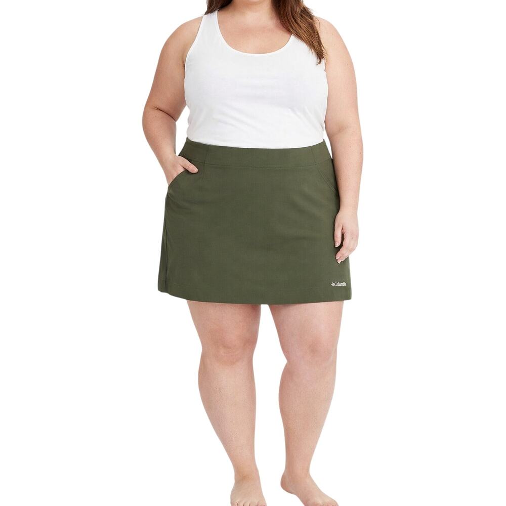 Columbia Anytime Casual Skort Womens 1X Hunter Green Omni-Shield NWT